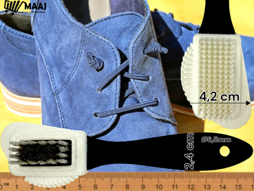Wildlederbürste für Schuhe mit 4 Funktionsseiten doppelseitig