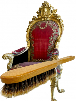 Furniture brush with splitted horsehair placement