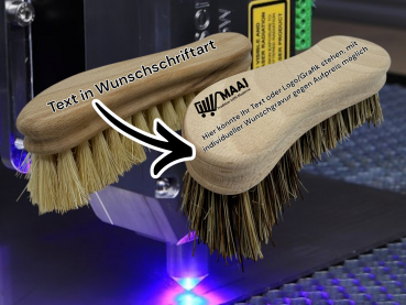 Waschbürste S-Form mit Bart und harten Union-Borsten