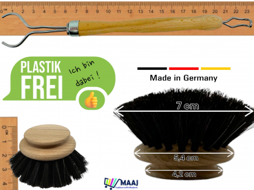 Replacement head for the washing-up brush horsehair