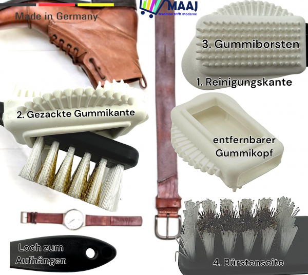 Wildlederbürste für Schuhe mit 4 Funktionsseiten doppelseitig