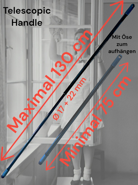 Spinnenwebenentferner / Deckenbesen / Staubwedel oval mit Teleskopstiel