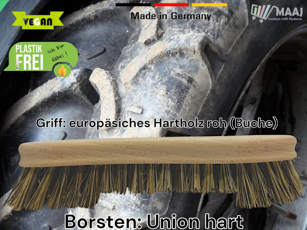 Waschbürste S-Form mit Bart und harten Union-Borsten