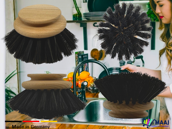 Replacement head for the washing-up brush horsehair