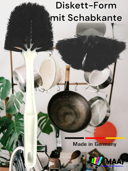 Brosse à vaisselle en forme de pot avec crin de cheval