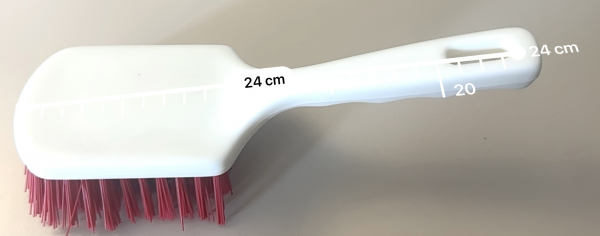 handle brush short red